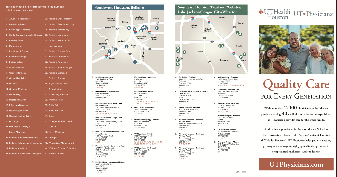 Clinic Locations Brochure Design