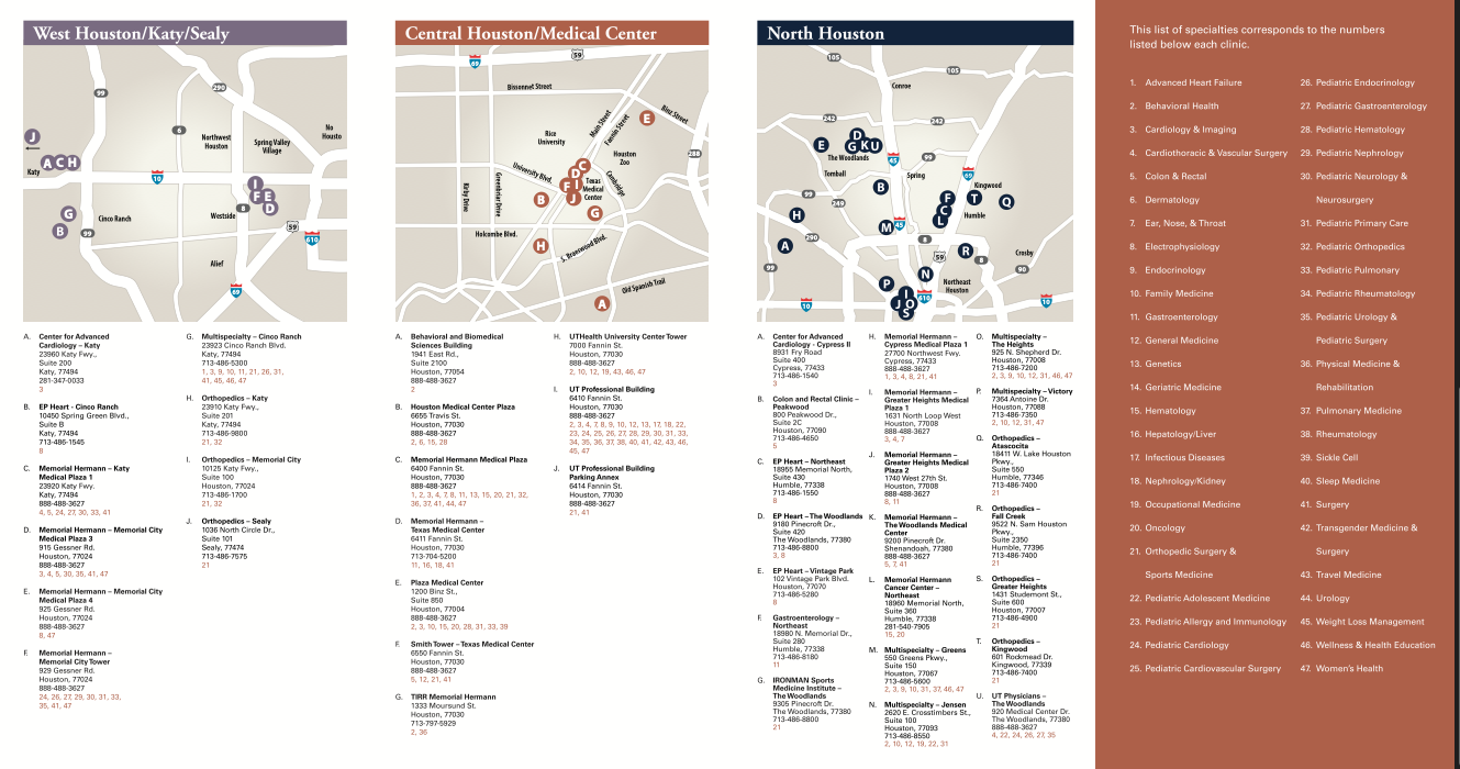 Clinic Locations Brochure Design